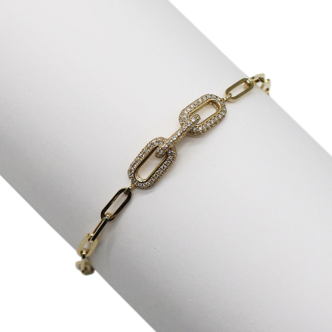 K18YG/D0.59ct<br>ペーパークリップ ブレスレット<br>【NEW】