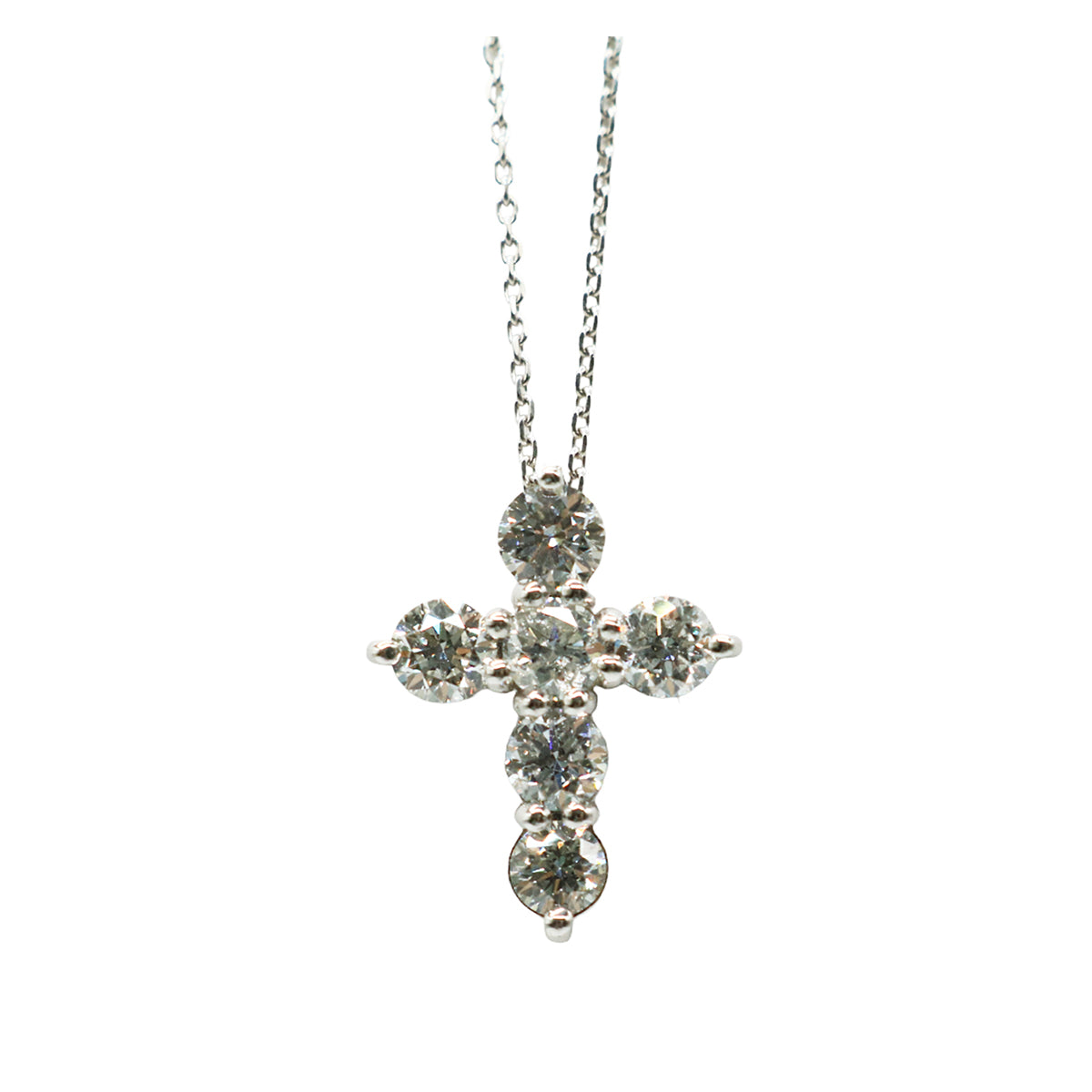 ORIGINAL JEWELRY<br>【オリジナルジュエリー】<br>K18WG/D1.10ct<br>クロス ダイヤモンド ネックレス<br>【NEW】