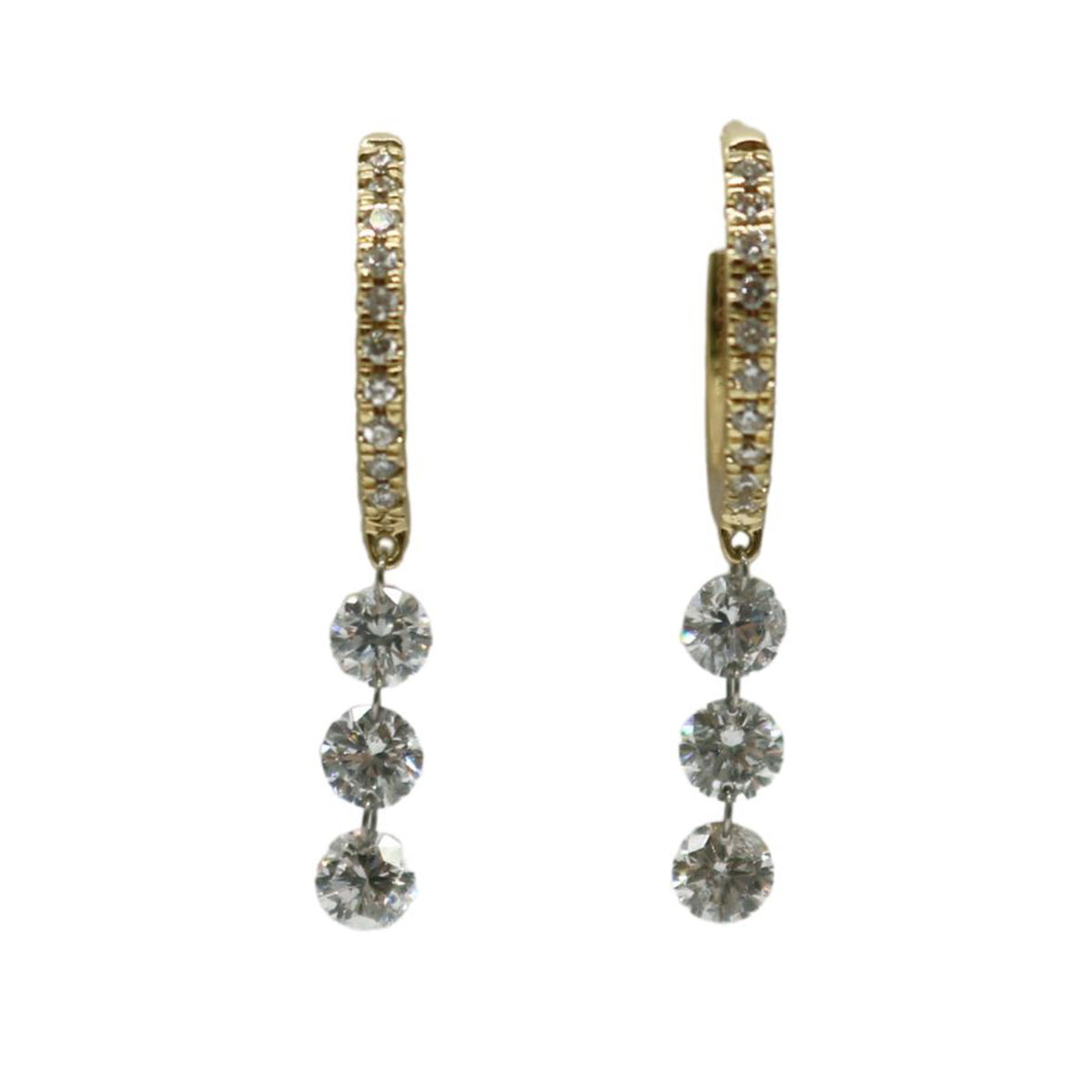 ORIGINAL JEWELRY<br>【オリジナルジュエリー】<br>K18YG/D1.20ct<br>ダイヤモンドスウィング フープピアス<br>【NEW】
