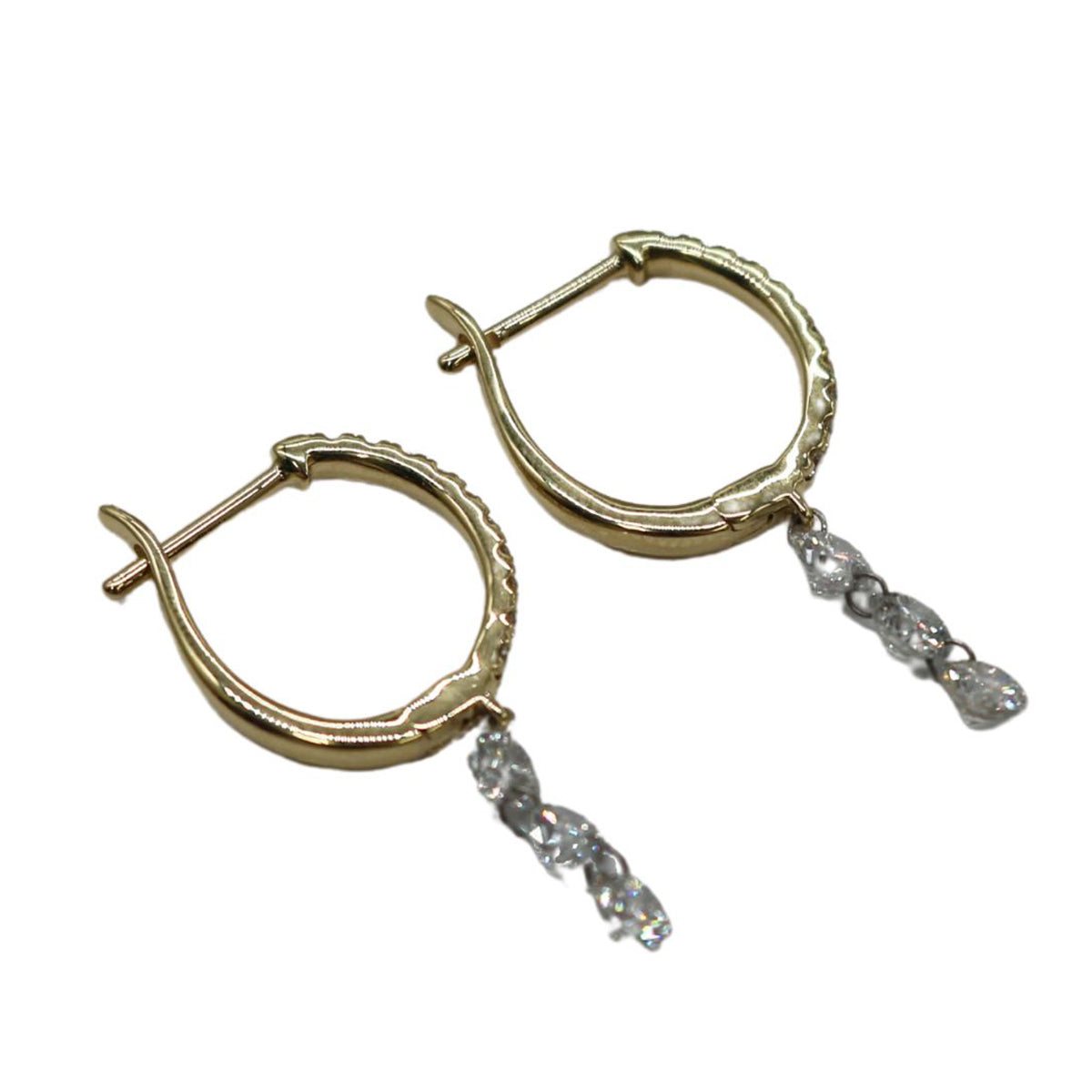 ORIGINAL JEWELRY<br>【オリジナルジュエリー】<br>K18YG/D1.20ct<br>ダイヤモンドスウィング フープピアス<br>【NEW】
