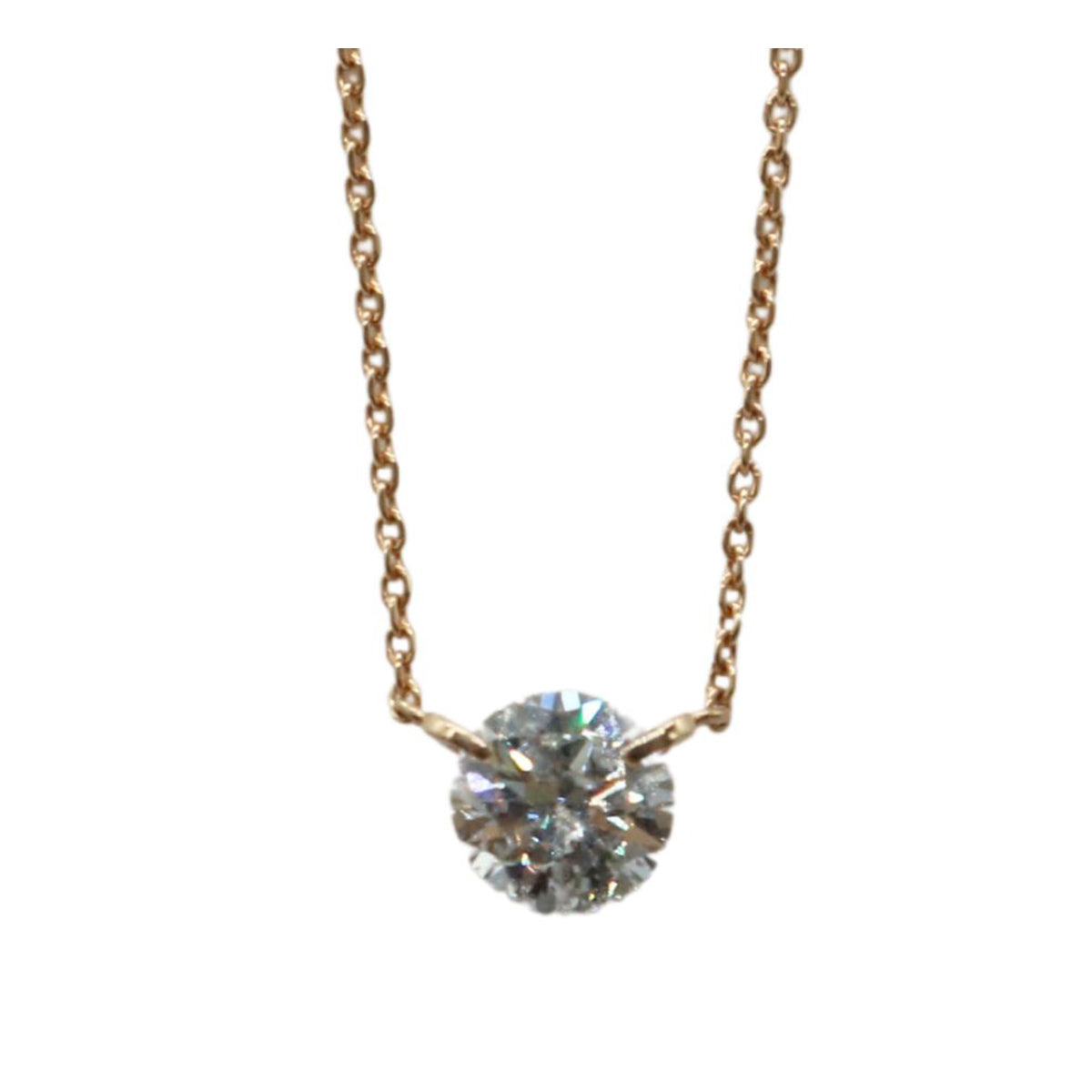 K18PG/D0.71ct 一粒ダイヤモンド ネックレス【NEW】