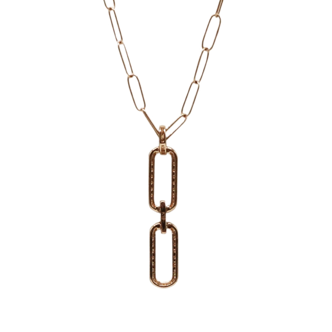 ORIGINAL JEWELRY <br>【オリジナルジュエリー】<br>K18PG D0.44ct<br>ダイヤモンド<br> ペーパークリップネックレス<br>【NEW】
