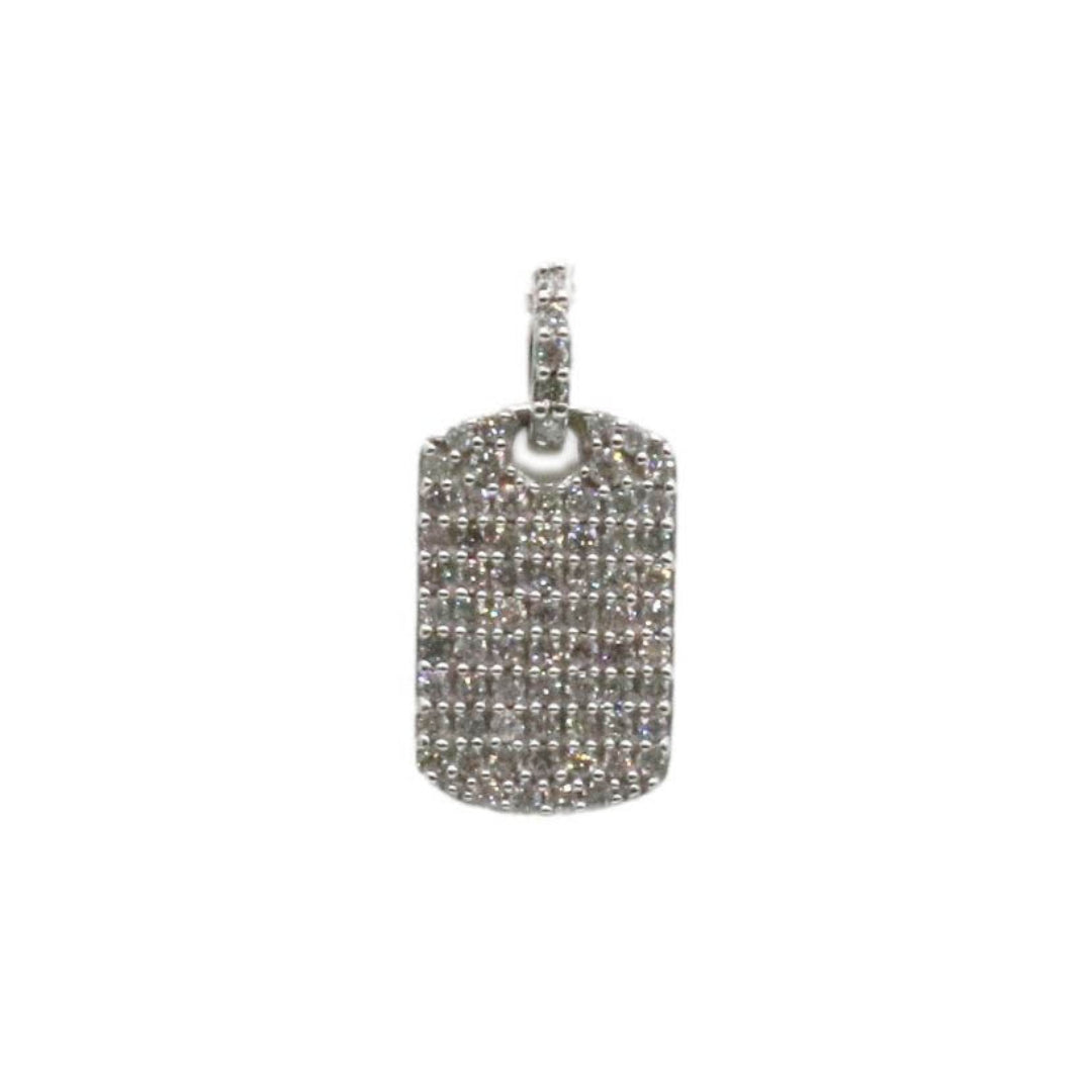 K18WG/D0.32ct<br>プレートダイヤモンド<br>ペンダントトップ Mサイズ<br>【NEW】