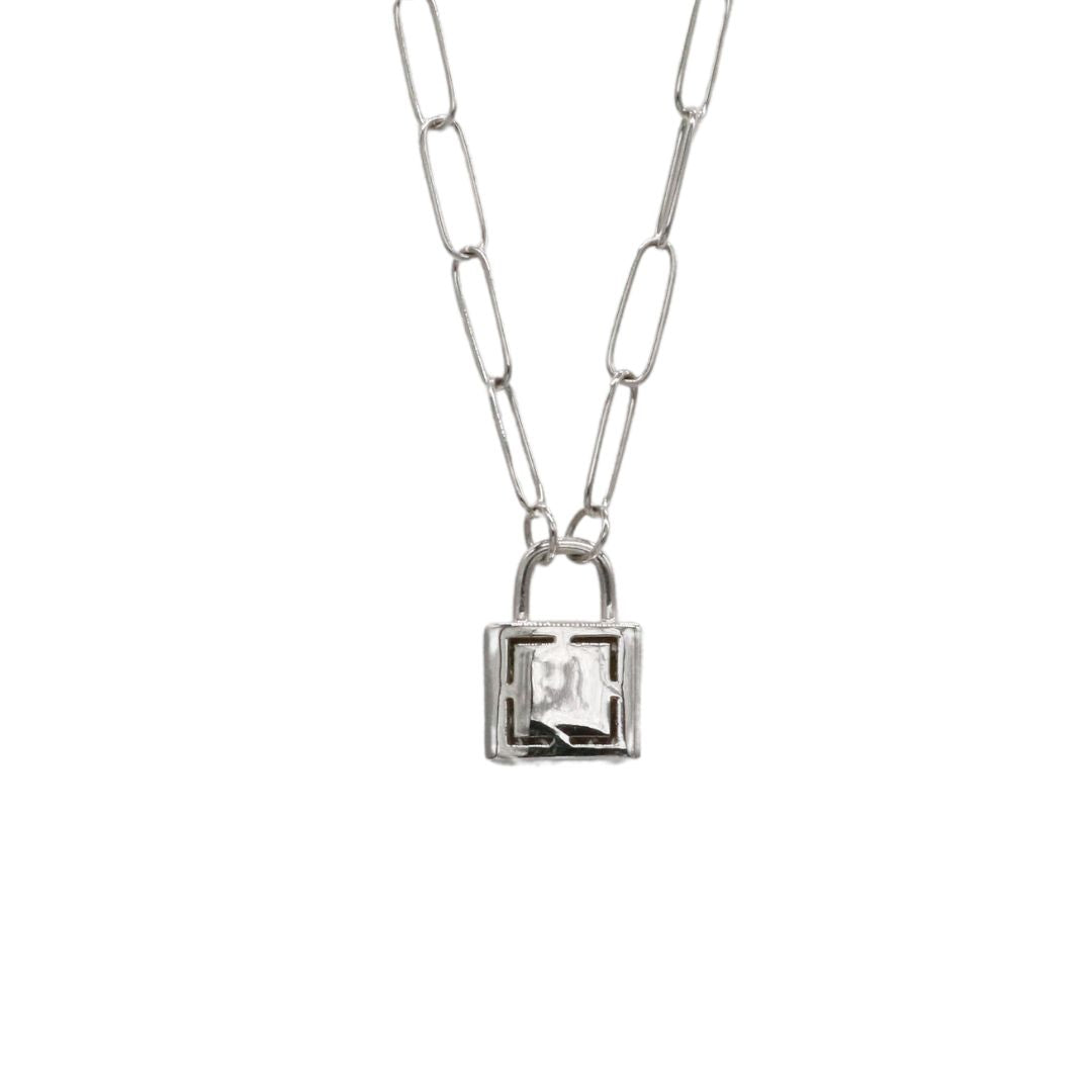 ORIGINAL JEWELRY<br>【オリジナルジュエリー】<br>K18WG/D0.38ct<br>パドロックダイヤモンド ペンダント<br>【NEW】