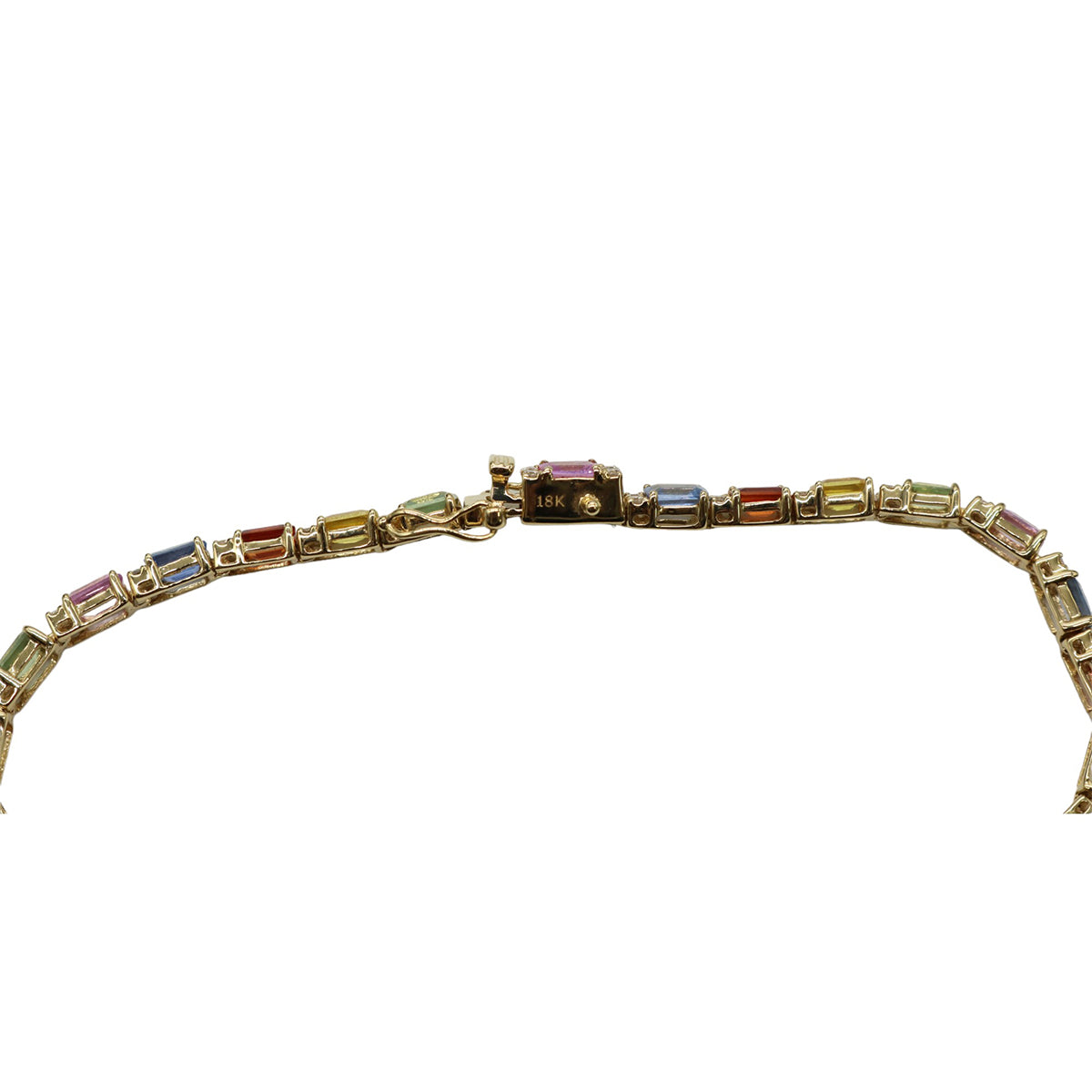 ORIGINAL JEWELRY<br>【オリジナルジュエリー】<br>K18YG/D0.46ct/色石7.45ct<BR>ダイヤモンド<br>マルチサファイアダイヤモンド テニスブレスレット<br>【NEW】
