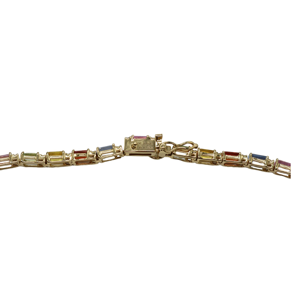 ORIGINAL JEWELRY<br>【オリジナルジュエリー】<br>K18YG/D0.46ct/色石7.45ct<BR>ダイヤモンド<br>マルチサファイアダイヤモンド テニスブレスレット<br>【NEW】
