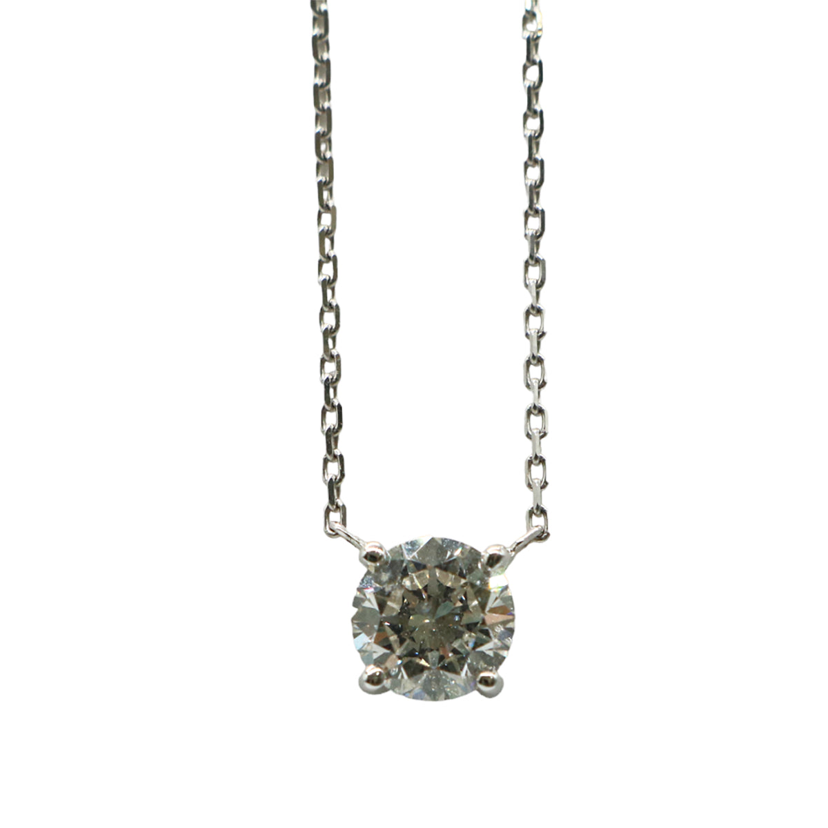 K18WG/D0.90ct一粒ダイヤモンドネックレス【NEW】