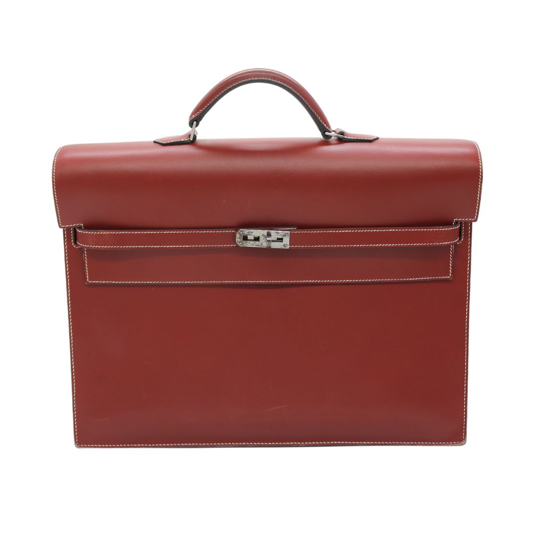 HERMES【エルメス】<br>ケリーデペッシュ38<br>ボックスカーフレザー<br>レッド/SV金具【USED】