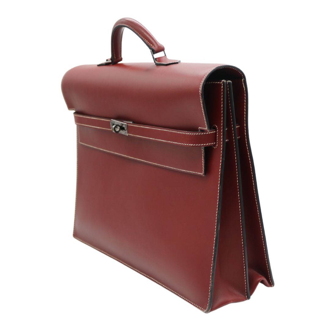 HERMES【エルメス】<br>ケリーデペッシュ38<br>ボックスカーフレザー<br>レッド/SV金具【USED】