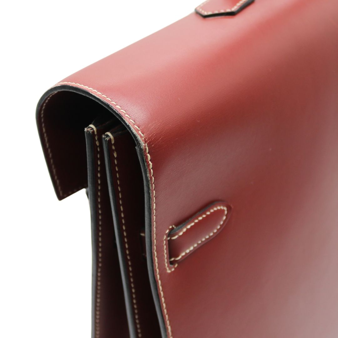 HERMES【エルメス】<br>ケリーデペッシュ38<br>ボックスカーフレザー<br>レッド/SV金具【USED】