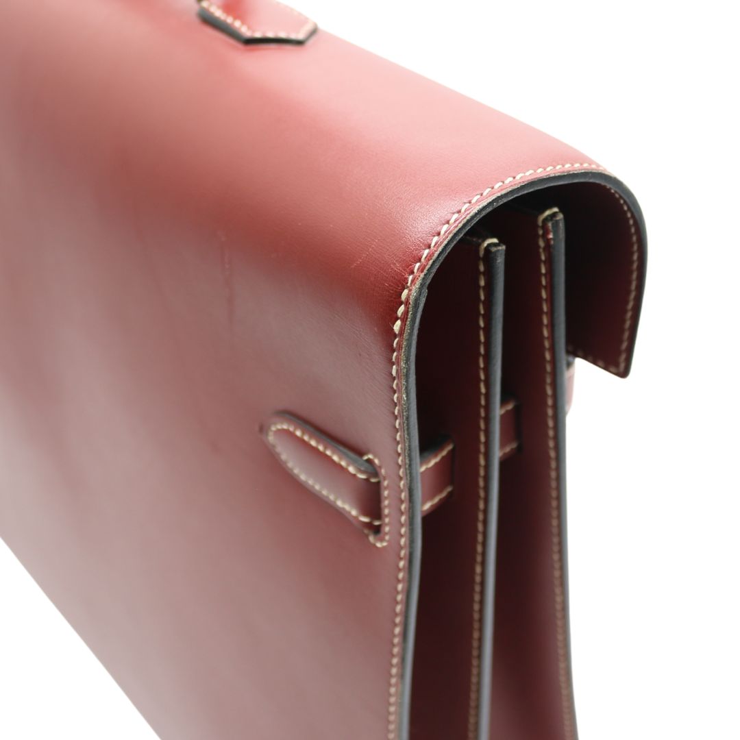HERMES【エルメス】<br>ケリーデペッシュ38<br>ボックスカーフレザー<br>レッド/SV金具【USED】