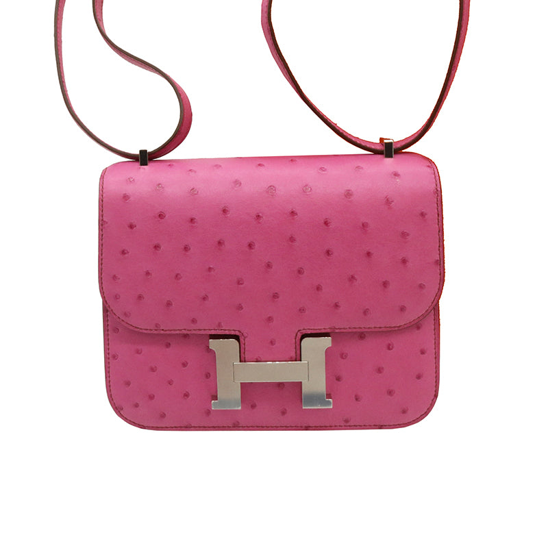 HERMES【エルメス】<br>コンスタンスⅢ ミニ<br>オーストリッチ<br>ピンク系/SV金具<br>【NEW】