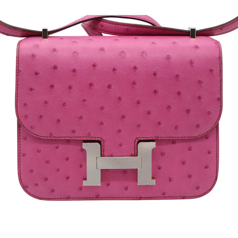 HERMES【エルメス】<br>コンスタンスⅢ ミニ<br>オーストリッチ<br>ピンク系/SV金具<br>【NEW】