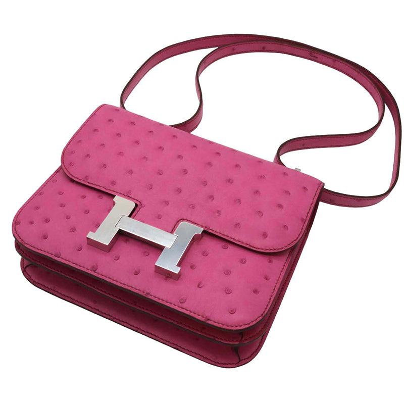 HERMES【エルメス】<br>コンスタンスⅢ ミニ<br>オーストリッチ<br>ピンク系/SV金具<br>【NEW】