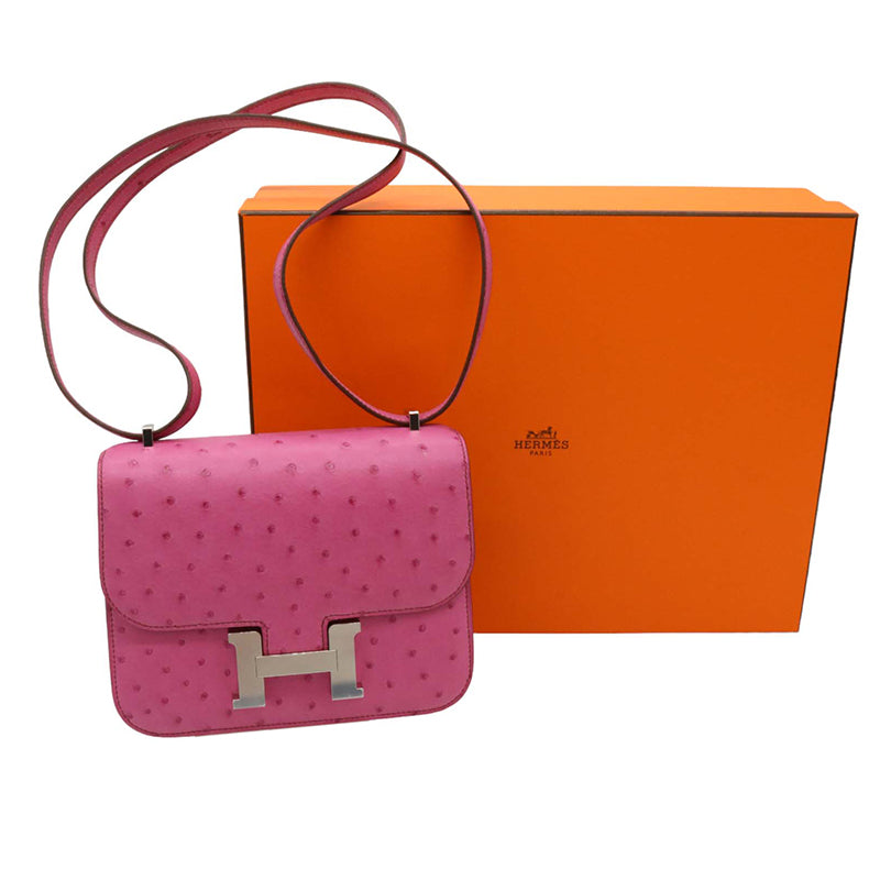 HERMES【エルメス】<br>コンスタンスⅢ ミニ<br>オーストリッチ<br>ピンク系/SV金具<br>【NEW】
