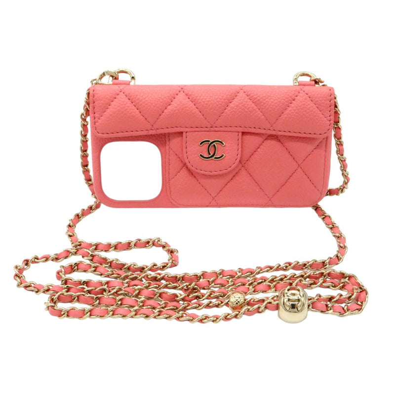 CHANEL シャネル マトラッセ iPhone 13Pro ケース AP2689【中古】