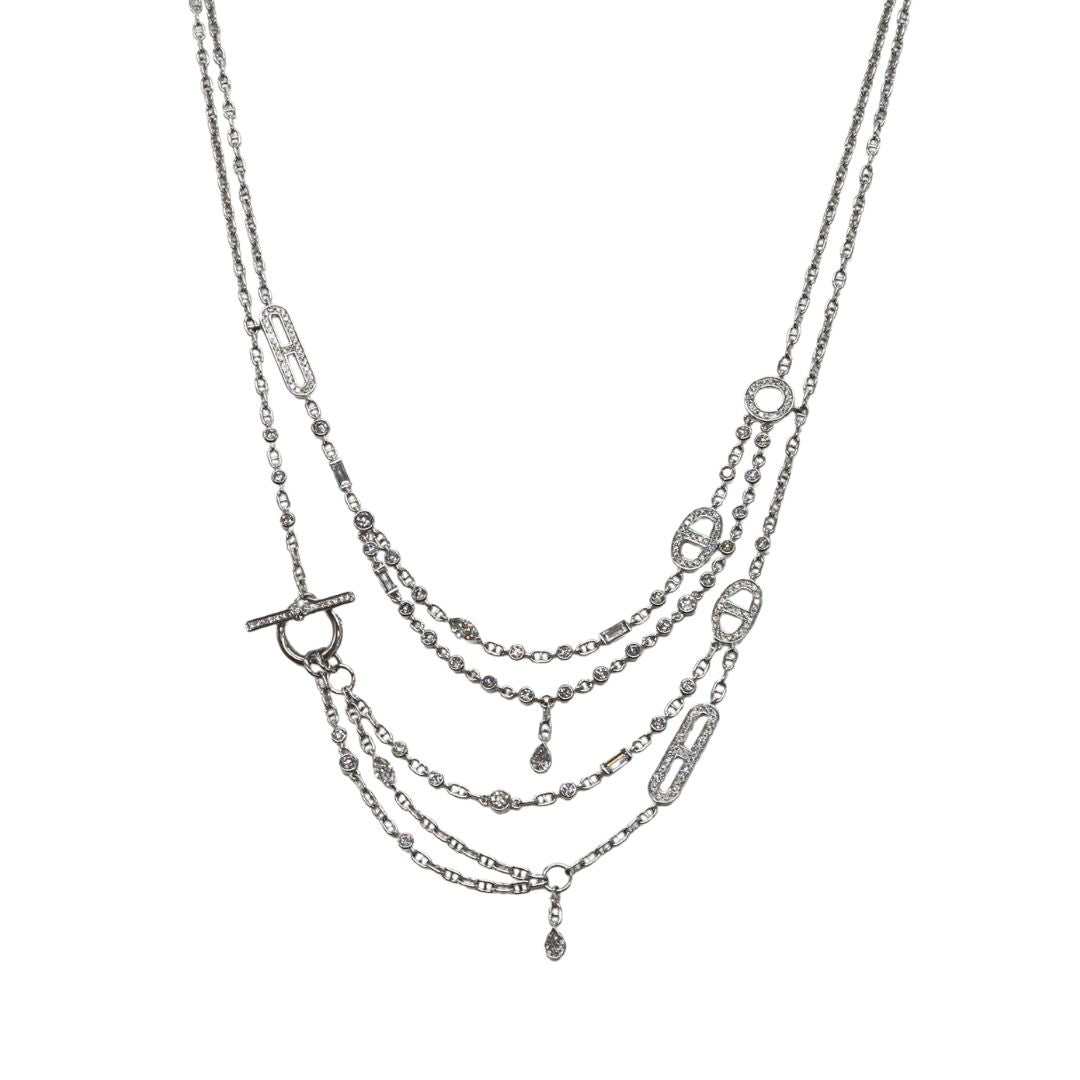 HERMES【エルメス】シェーヌダンクルカオス ファンシーネックレス K18WG