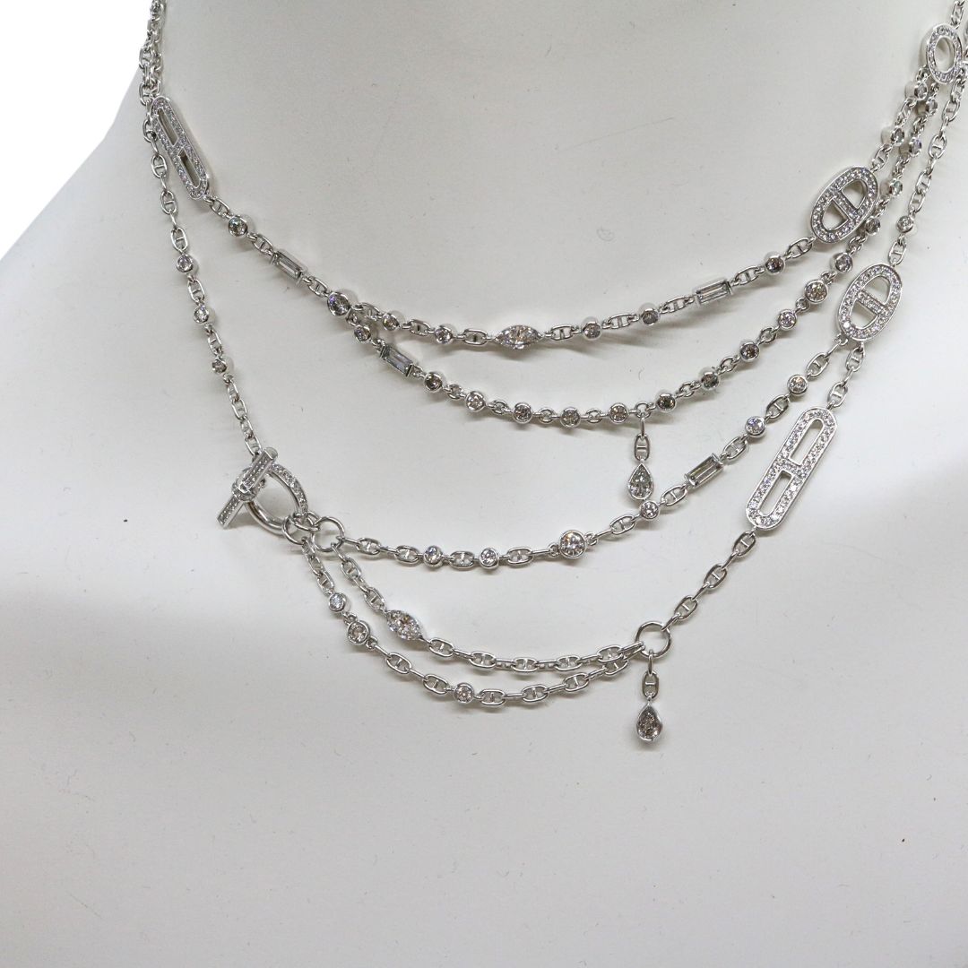 シェーヌダンクル<br>カオス ファンシーネックレス<br>K18WG<br>【USED】