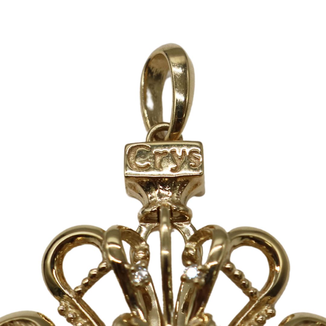 K18YG/D0.172/0.26ct<br>ティアラダイヤモンド ペンダント<br>【未使用品】