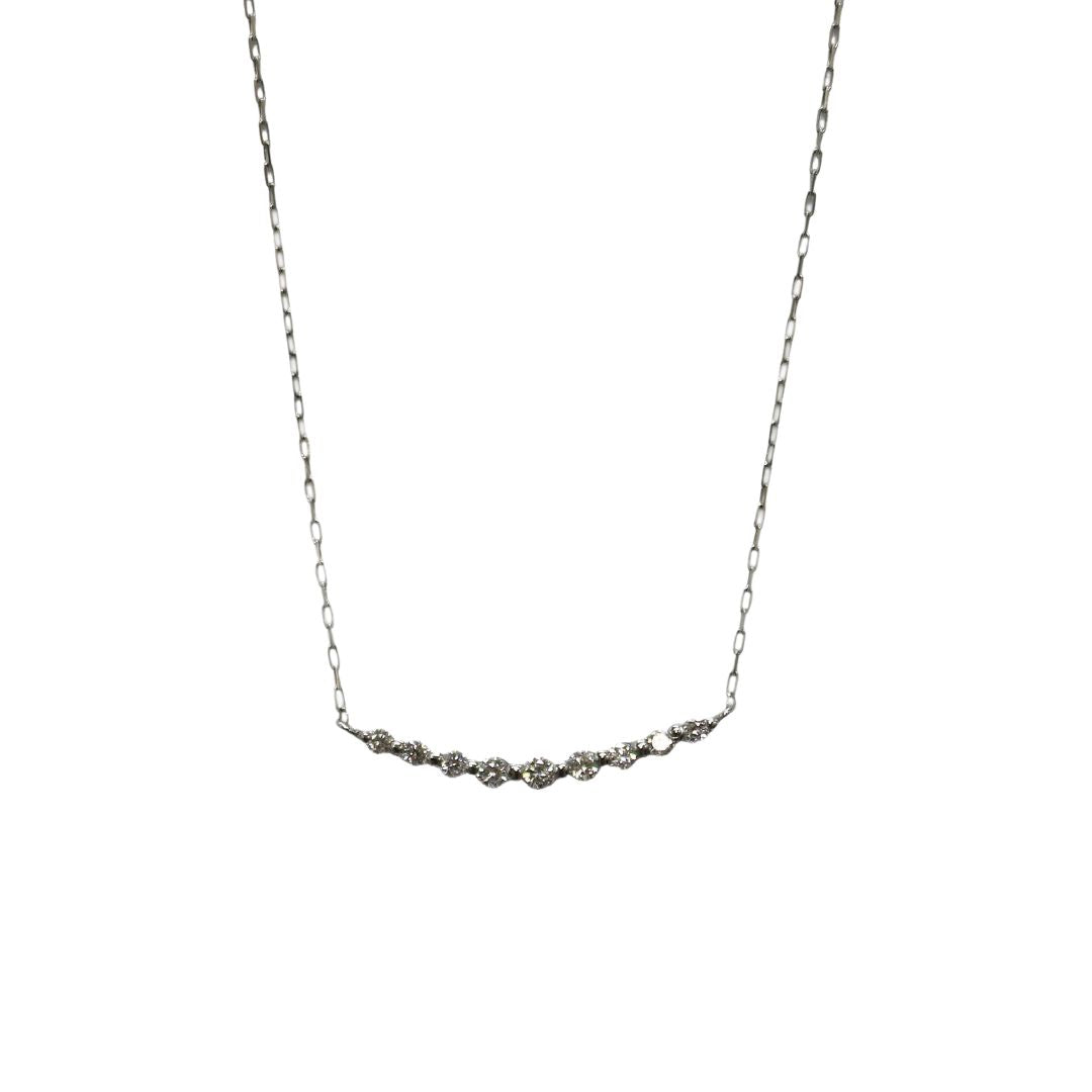 PT850/900 D0.10ct<br>ダイヤモンド アーチネックレス<br>【NEW】