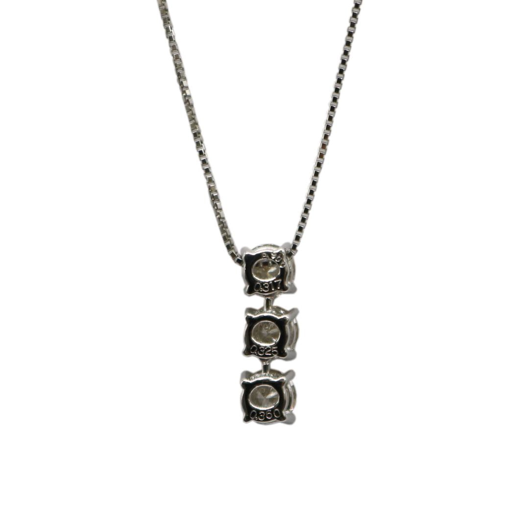 PT900/850/D1.002ct<br>三連 ダイヤモンド ネックレス<br>【NEW】