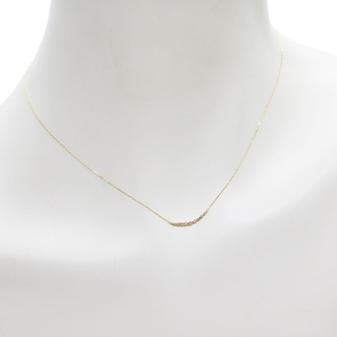 K18YG D0.10ct<br>ダイヤモンド アーチネックレス<br>【NEW】