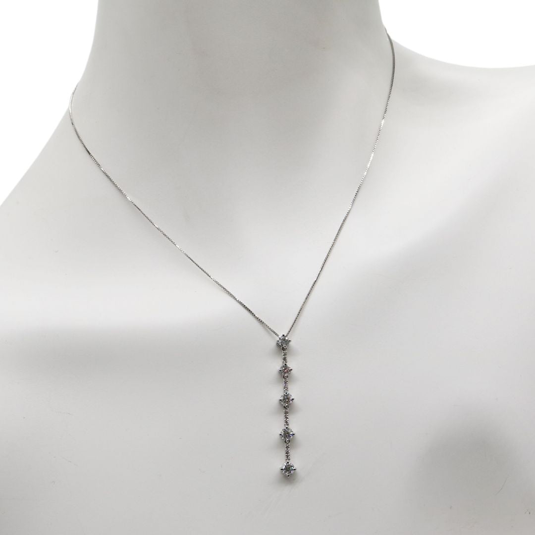 K18WG/D1.50ct<br>5粒ダイヤモンドネックレス<br>【NEW】