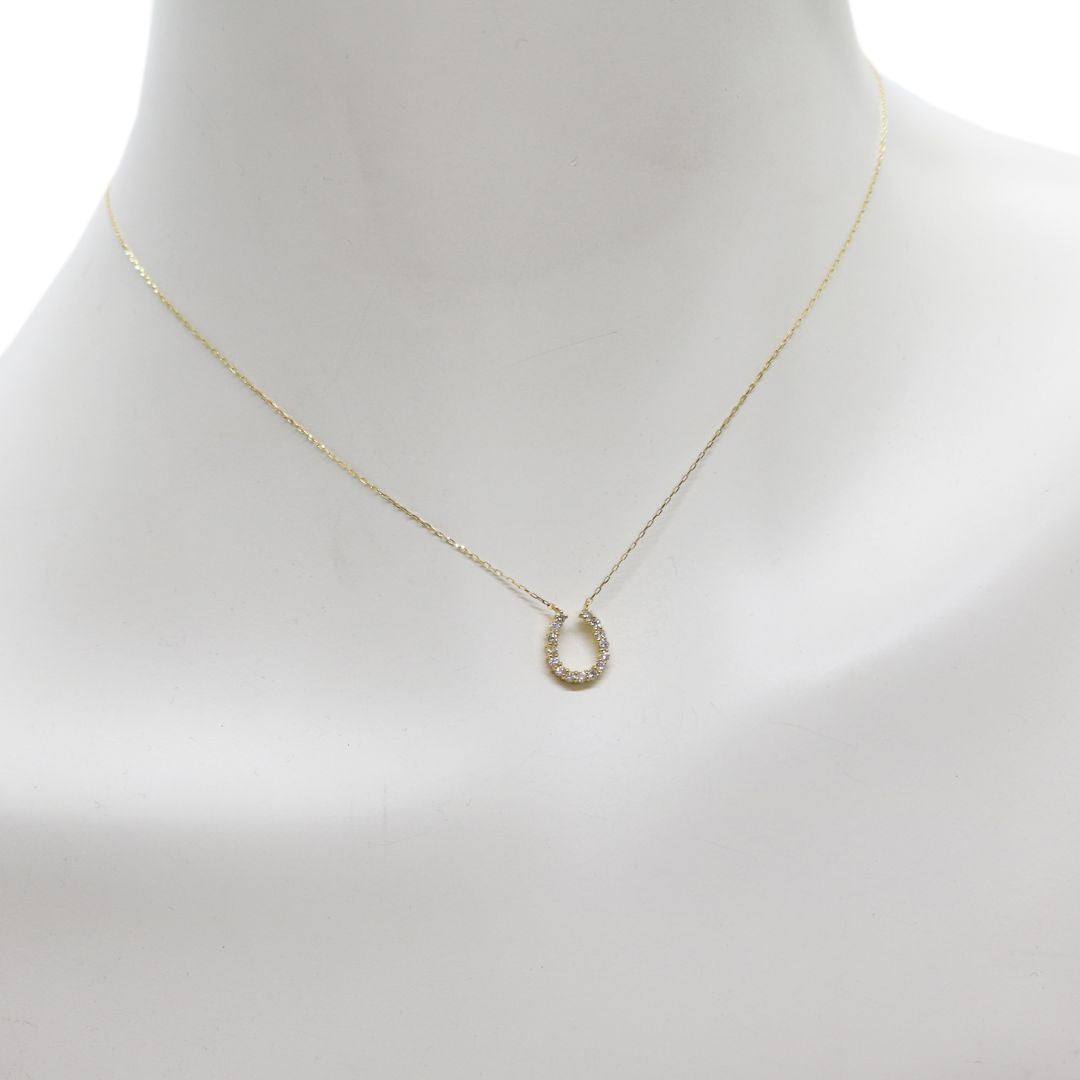 K18YG D0.20ct<br>馬蹄ダイヤモンド ネックレス<br>【NEW】
