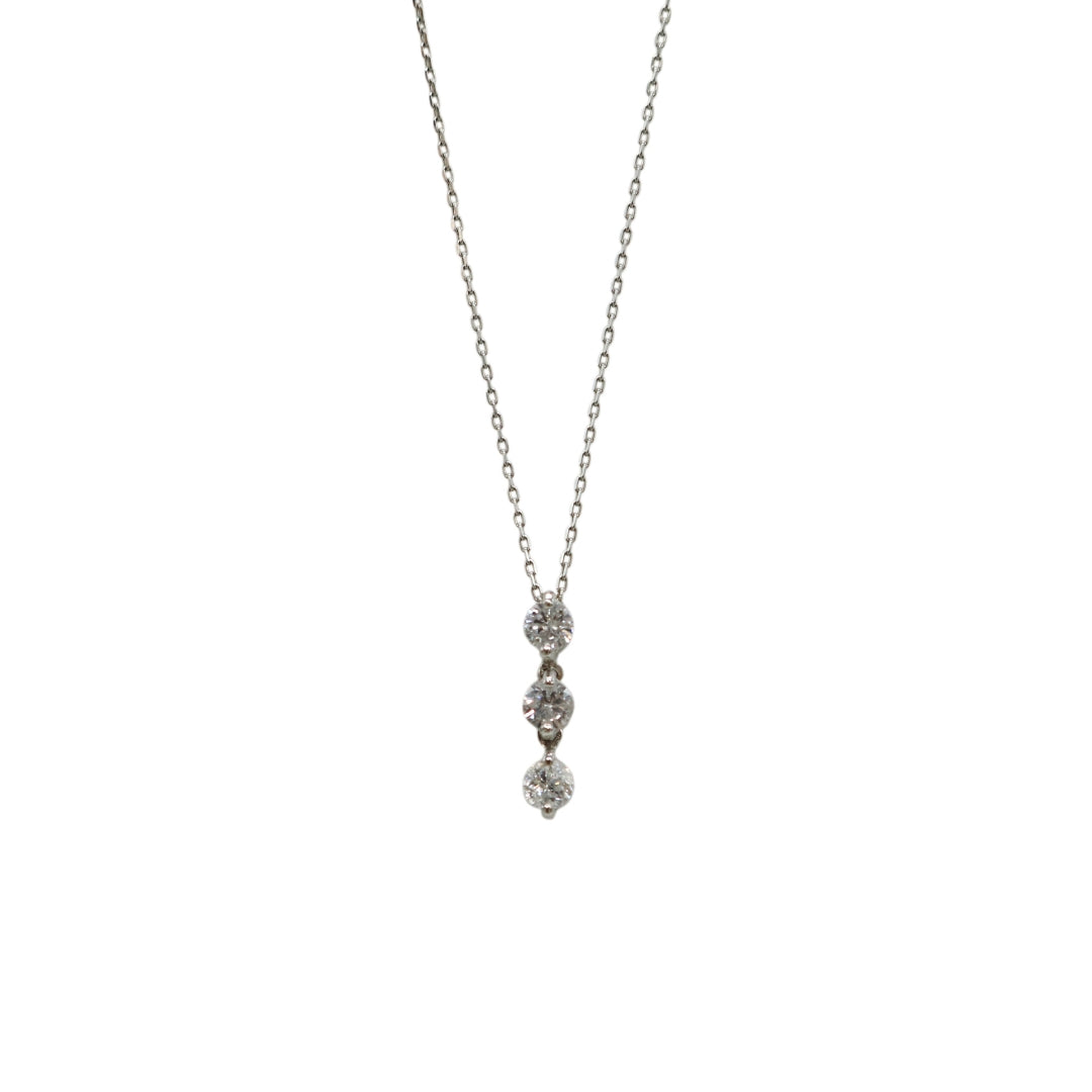 PT900/850/D0.30ct<br>3粒 ダイヤモンドネックレス<br>【NEW】