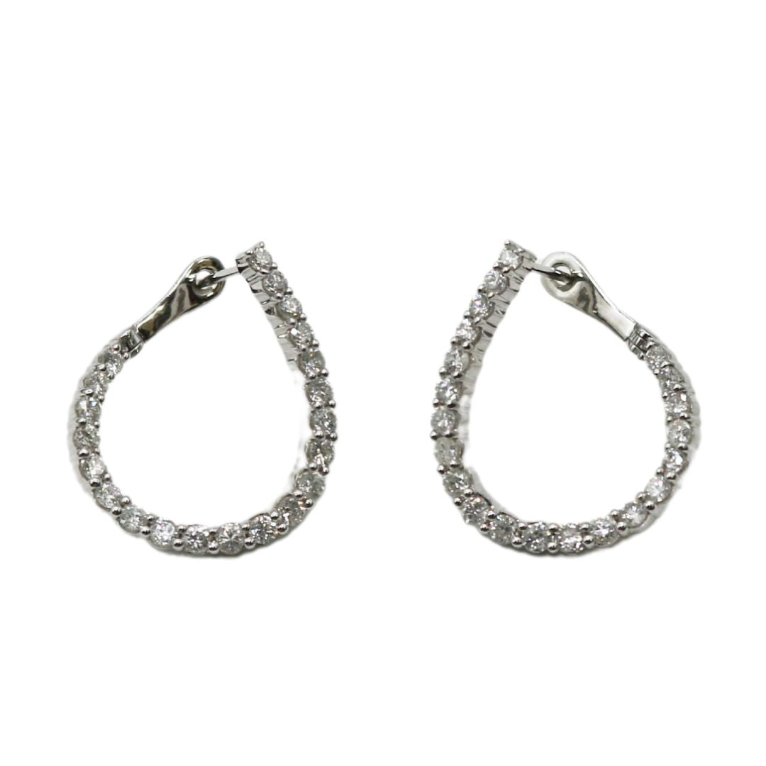 K18WG/D0.05ct<BR>ドロップダイヤモンド ピアス<BR>【NEW】