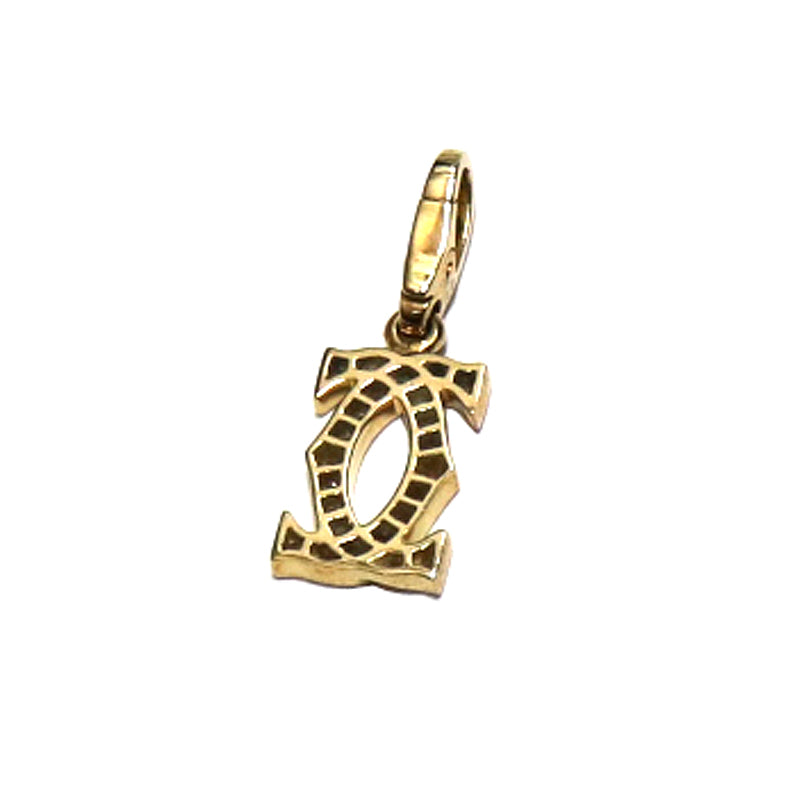 Cartier カルティエ K18YG/D0.18ct 2C ロゴ ペンダントトップ【中古】