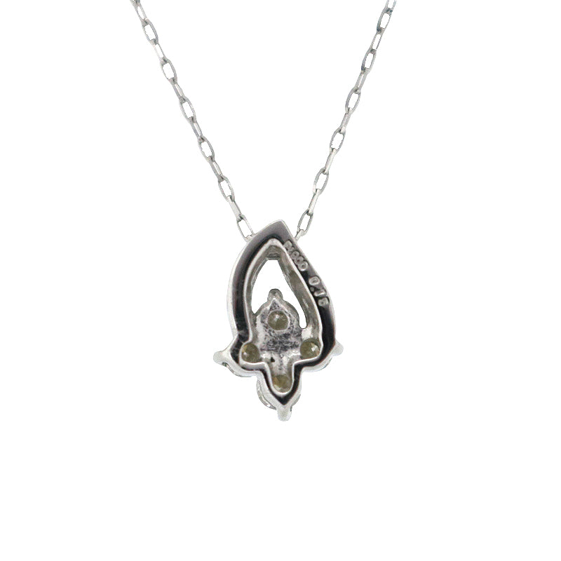 Pt900/Pt850/D0.15ct<BR>フラワーモチーフ<BR>ダイヤモンドペンダント<BR>【NEW】
