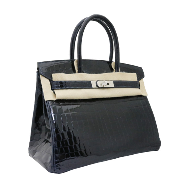 クロコダイル・ニロティカス<BR>バーキン30<BR>ブルーマリン/SV金具<BR>【未使用品】