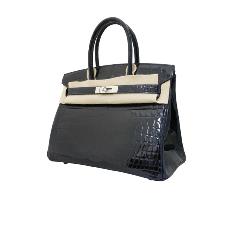 クロコダイル・ニロティカス<BR>バーキン30<BR>ブルーマリン/SV金具<BR>【未使用品】