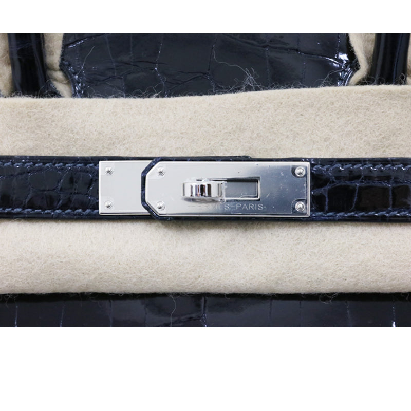 クロコダイル・ニロティカス<BR>バーキン30<BR>ブルーマリン/SV金具<BR>【未使用品】