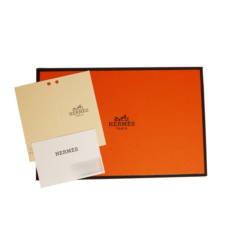 エルメス カルヴィ カードケース ネイビー シルバー金具