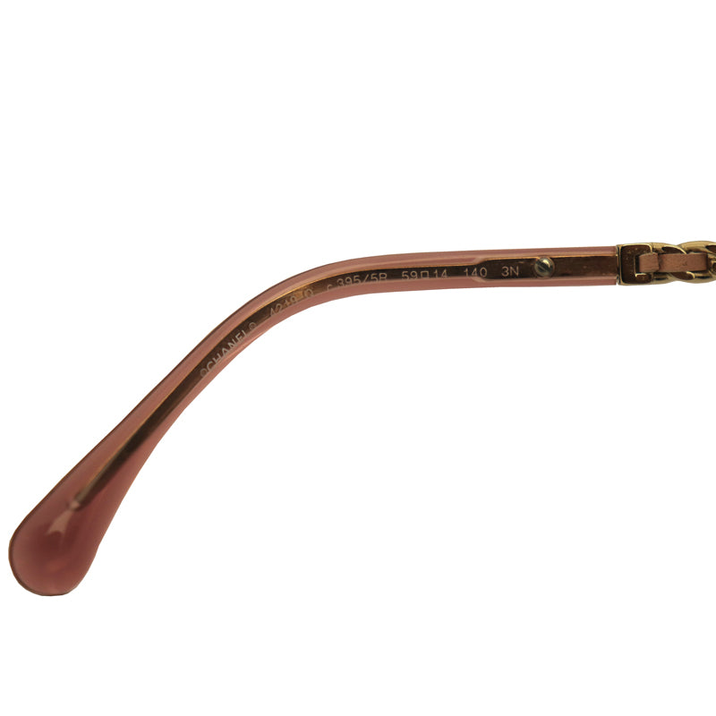 シャネル パイロットシェイプ チェーンサングラス ピンク