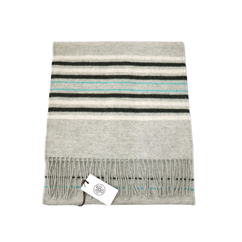 カシミヤ<BR>マフラー<BR>グレー<BR>【未使用品】