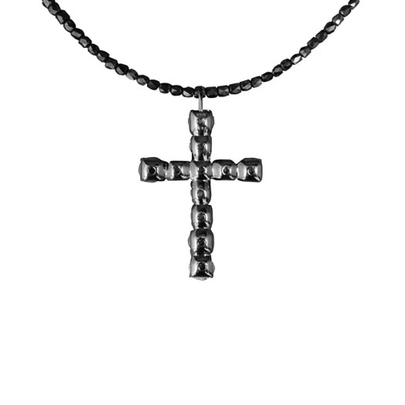 K18WG/D14.04CT D5.00CT<BR>ブラックメッキ クロス<BR>ダイヤモンドペンダント<BR>【NEW】