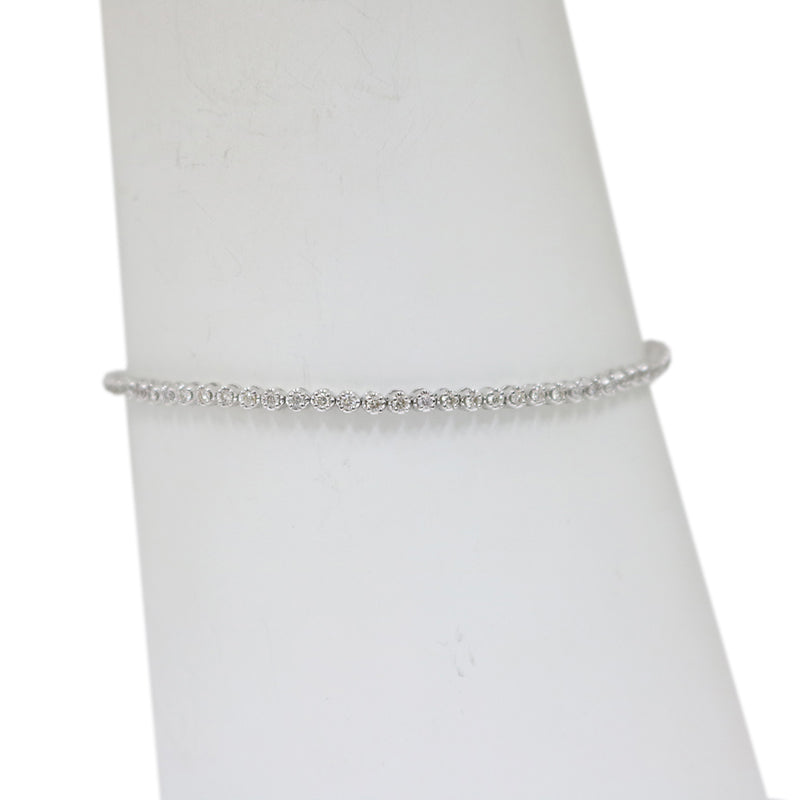 K18WG D1.20ct<BR>スクエア<BR>バゲットダイヤモンド<BR>ブレスレット<BR>【NEW】
