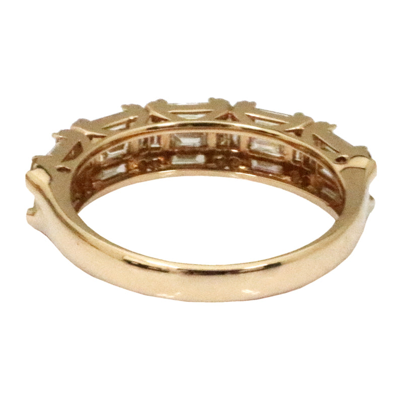 K18PG/D1.00ct バゲットダイヤモンド リング【新品】