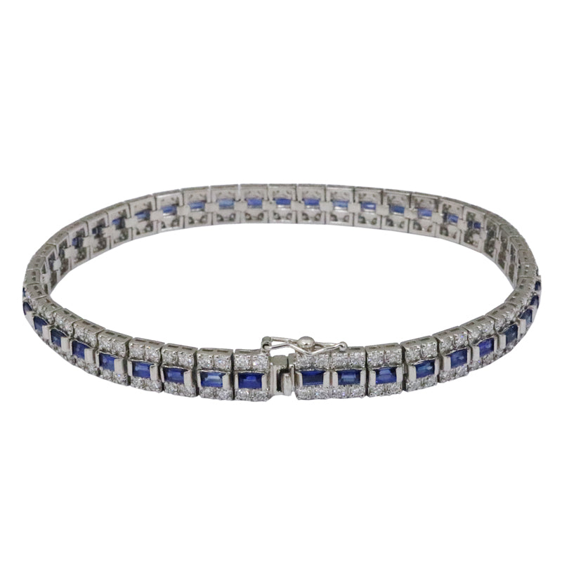 PT850 D2.30ct<BR>サファイアダイヤモンド<BR>テニスブレスレット<BR>【NEW】