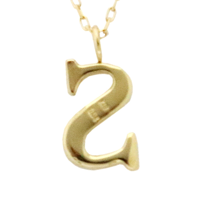 K18YG/D0.04ct イニシャル「S」 ダイヤモンドペンダント【新品】