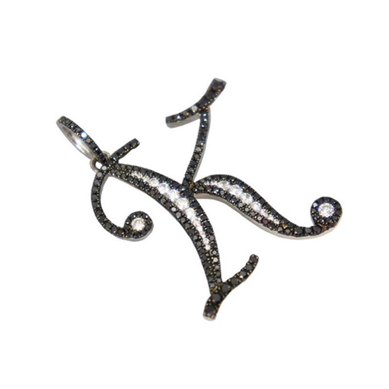 K18WG D0.83ct イニシャル「K」 ダイヤモンドトップ【新品】