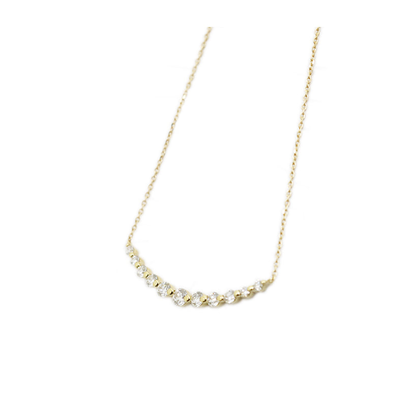 K18YG/D0.50ct 扇モチーフ ダイヤモンドペンダント【新品】