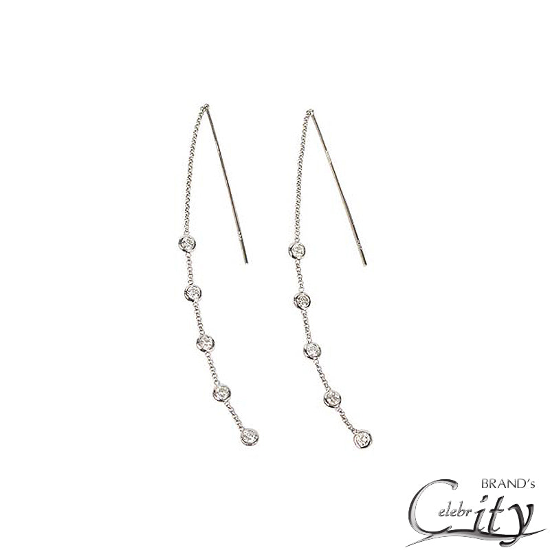K18WG/D1.02ct<BR>ループ<BR>ダイヤモンドピアス<BR>【NEW】