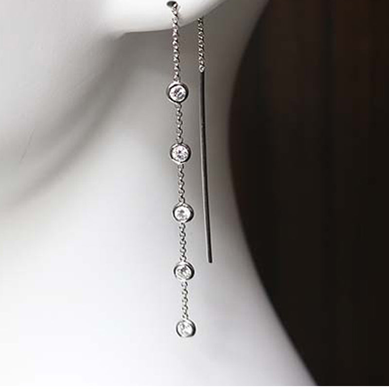 K18WG/D1.02ct<BR>ループ<BR>ダイヤモンドピアス<BR>【NEW】