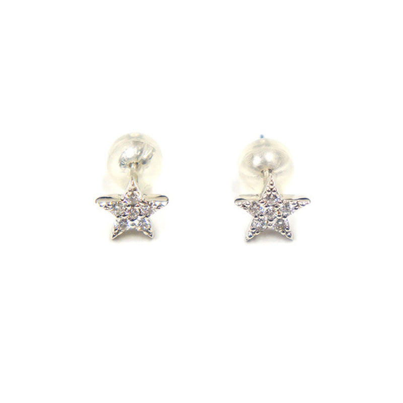 K18WG/D0.16ct<BR>スターモチーフ<BR>ダイヤモンドピアス<BR>【NEW】