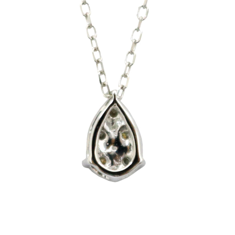 K18WG/D0.20ct ドロップデザイン ダイヤモンドペンダント【新品】