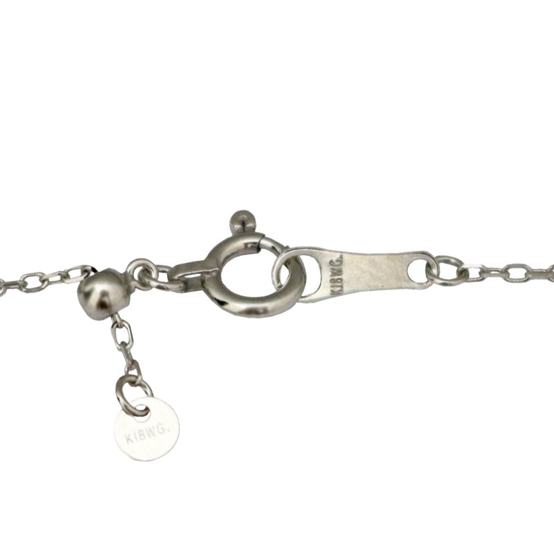 K18WG/D0.20ct ドロップデザイン ダイヤモンドペンダント【新品】
